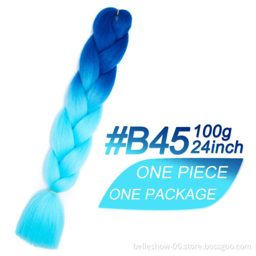 Hot sell  24'  Synthetic Ombre color Jumbo braiding hair  jumbo hair braid ombre